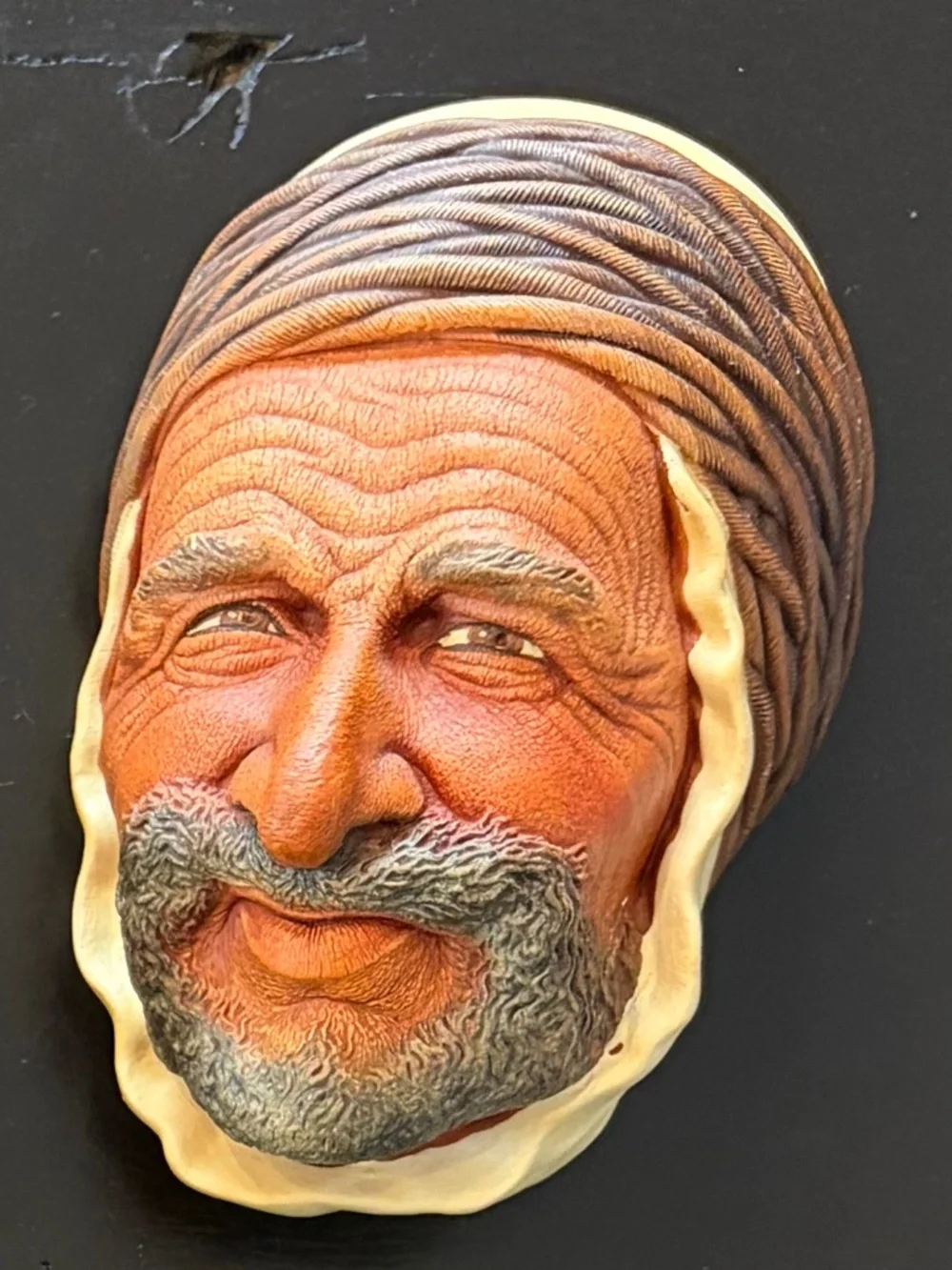 Vintage Bossons Chalkware Persian Man Head 1960s England